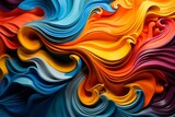 Photo of a vibrant and dynamic abstract background with flowing wavy lines created with Generative AI technology