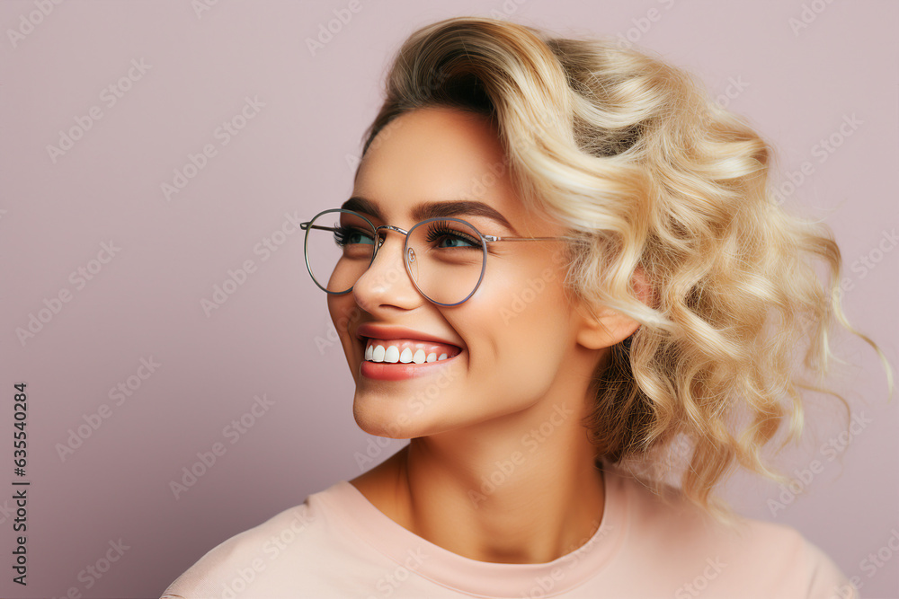 Generative AI illustration of amazing self confident agent woman with attractive stylish hairdo posing over colorful background Generative AI illustration of amazing self confident agent woman with attractive stylish hairdo posing over colorful background