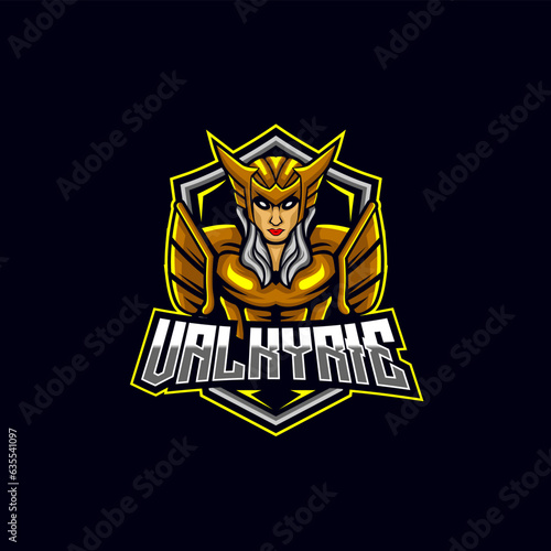 Valkyrie E-sport Mascot Logo Design Template