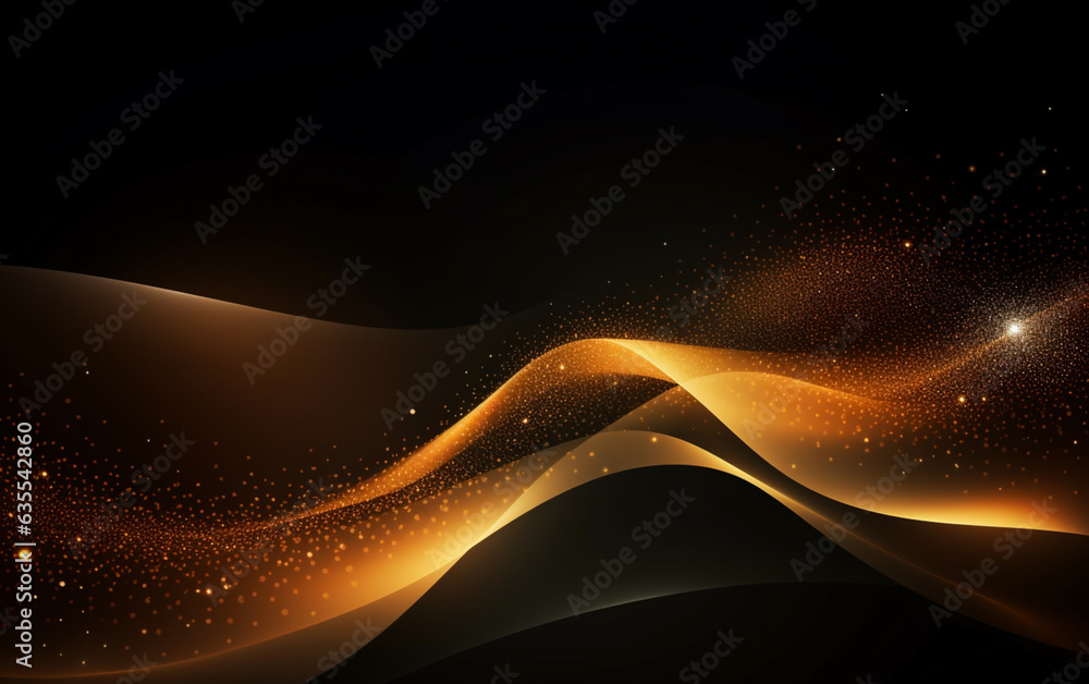 Black and Gold wallpaper background, Abstract background orange particle. Abstract gold color digital particles wave with bokeh Black and Gold wallpaper background, Abstract background orange particle. Abstract gold color digital particles wave with bokeh