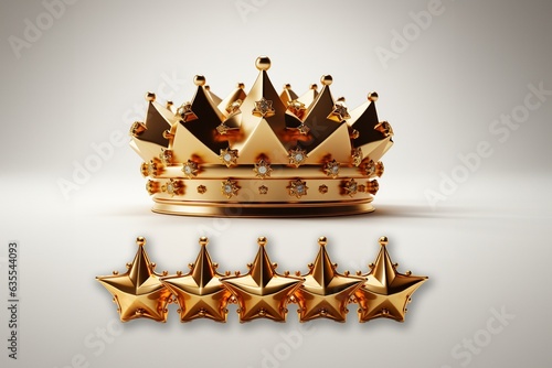 Kunde ist König, Krone mit Sternen und Bewertungen, Feedback photo