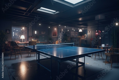 Virtual 3D space hosts an animated ping pong match. Generative AI © Elektra