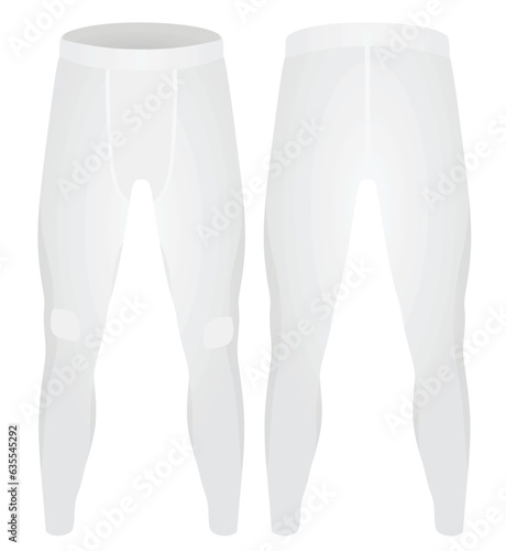 White male leggings. vector illustration