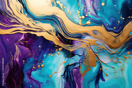 "Vibrant Acrylic Pour Painting with Fluid Patterns"
