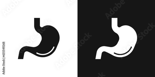 Human stomach vector icon. Gastric organ, digestive stomach sign