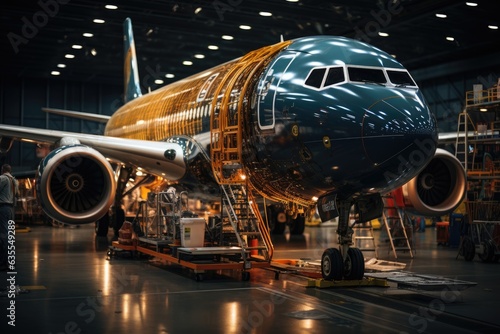 Precision in Motion: Tracing the Journey of Airplane Parts along an Assembly Line to the Culmination of a Near-Finished Aircraft