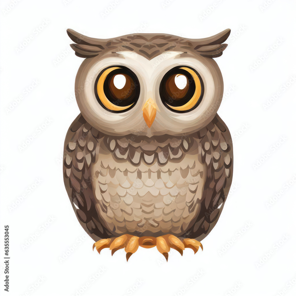 Fototapeta premium owl illustration for halloween isolated on white background.generative AI