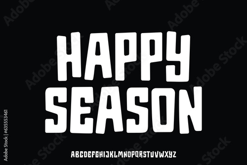 Creative playful decorative alphabet display font vector. Cute happy season typography style illustration