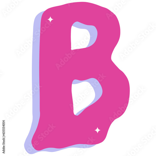 bright pink alphabet icon