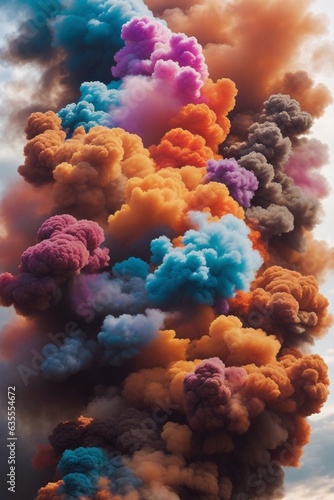 An explosion of color smoke. Abstract color smoke background