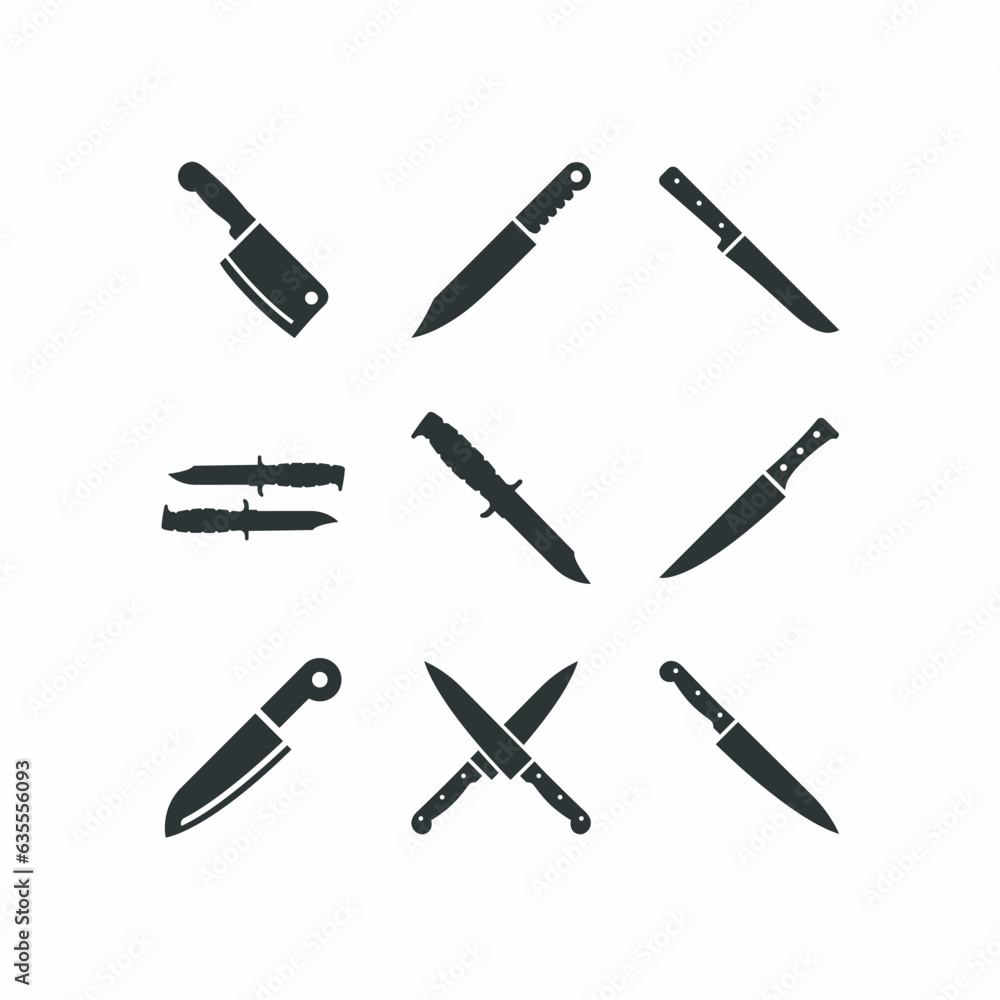 set of knife logo vector ocon set of knife logo vector ocon