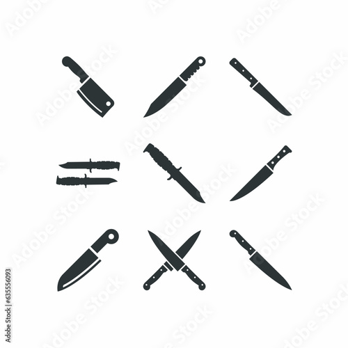 set of knife logo vector ocon