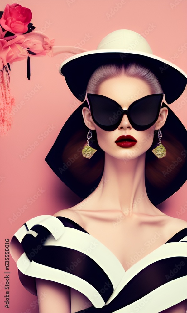 model with sunglasses. generative ai model with sunglasses. generative ai
