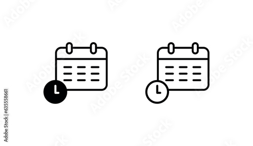 Shedule icon design with white background stock illustration