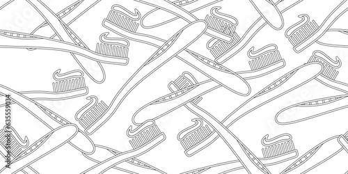 toothbrush and toothpaste seamless pattern