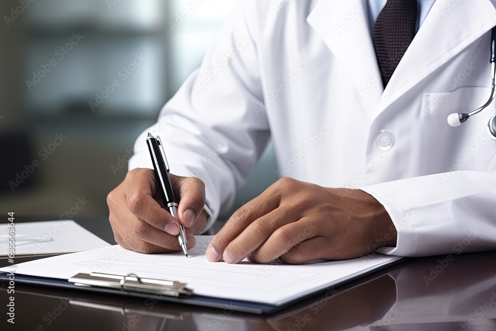 Fototapeta premium Doctor writing chart.
