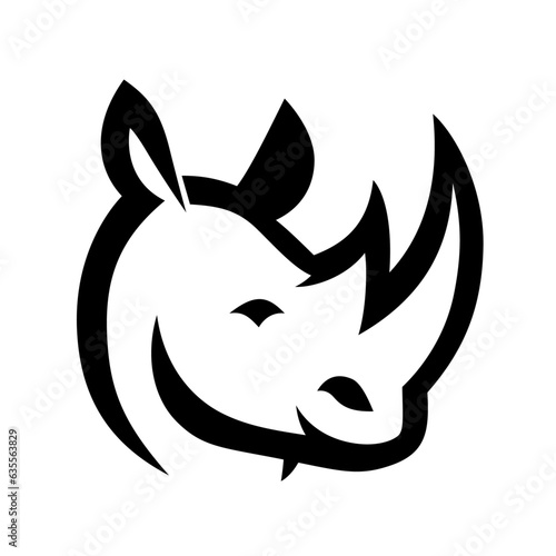 Rhinoceros head logo template icon symbol clip art vector illustration , Rhino head logo template stock vector image