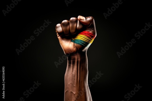 Fist hand symbol of african freedom.