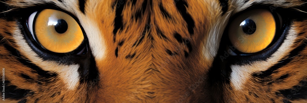 Close up eyes of a red tiger, Banner.