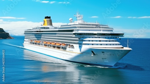 Large cruise ship at sea  Passenger cruise ship vessel.