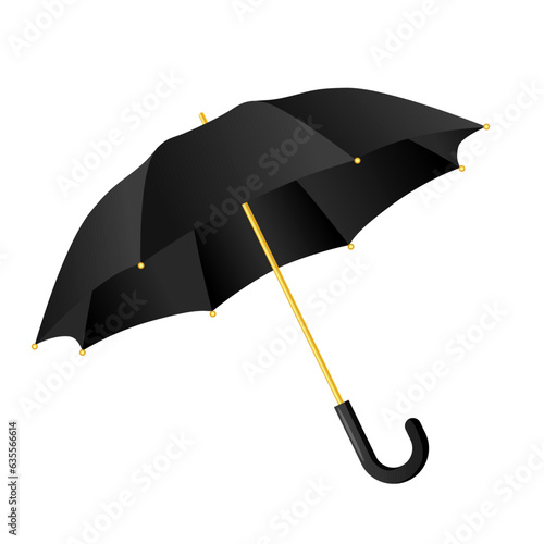 Vector black umbrella isolated on white background