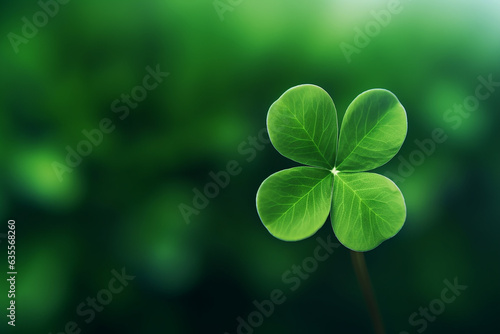 A four-leaf clover on a green background © frimufilms