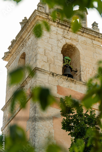 Ancient tower bell in the town, in Millena (Alicante, Spain)