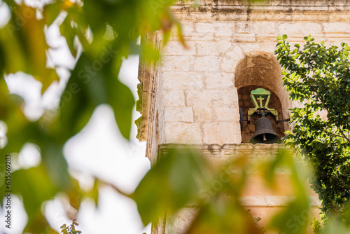 Ancient tower bell in the town, in Millena (Alicante, Spain)