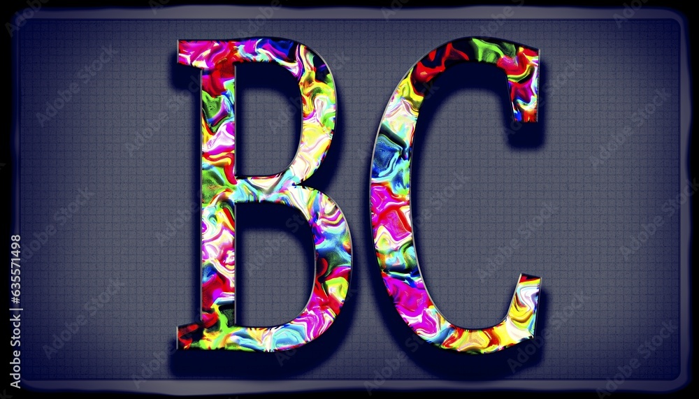 Double letter signature BC in an unique design named Painter rough