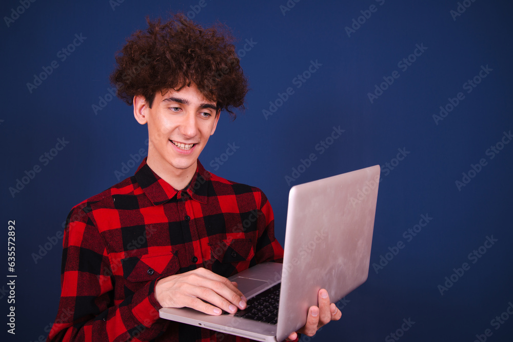 Funny attractive student posing in the studio. Funny attractive student posing in the studio.