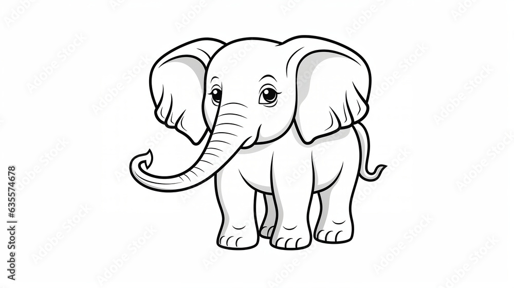 Fototapeta premium Cute Baby Elephant Vector Illustration elephant cartoon isolated on white AI-Generated 