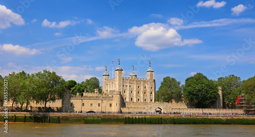 LONDON UNITED KINGDOM 06 19 2023: Her Majesty's Royal Palace and Fortress, more commonly known as the Tower of London, is a historic castle on the north bank of the River Thames in central London photo