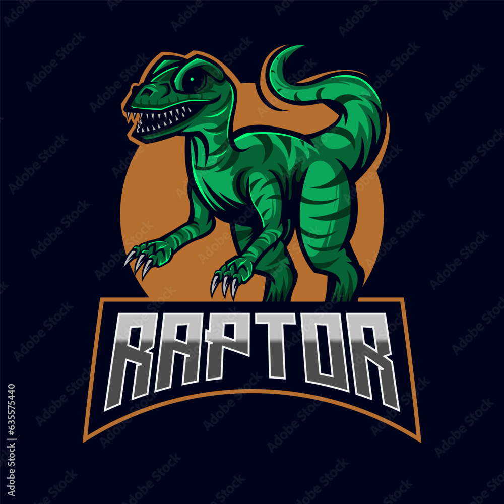 Raptor E-sport Logo Design Template vector illustration
