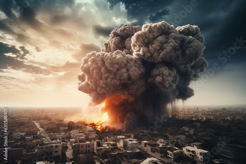 massive blast in the sky triggers catastrophic event. Generative AI