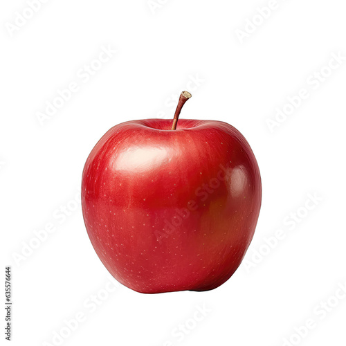 Red apple against transparent background