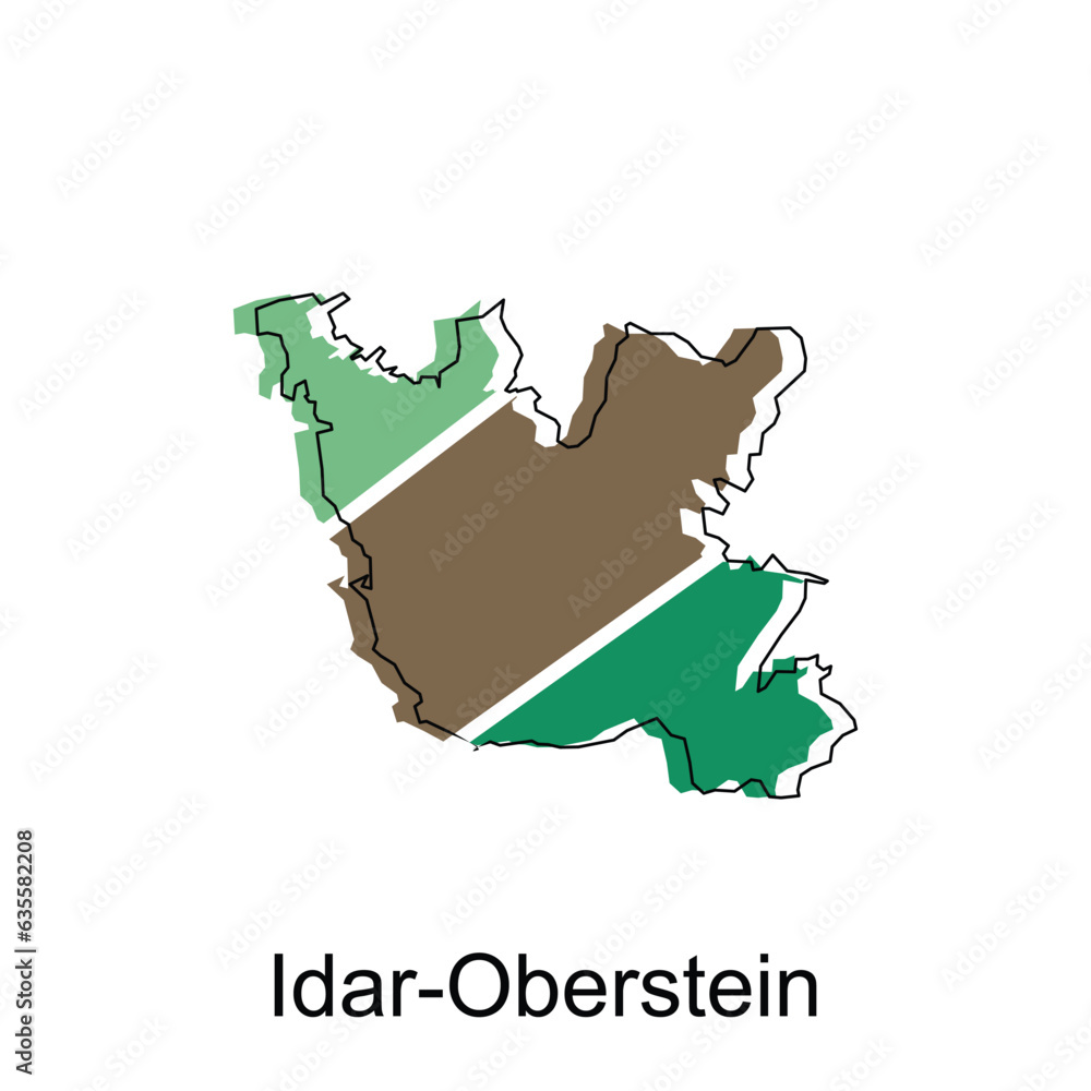 vector map of Idar Oberstein colorful modern outline design, World map country vector illustration design template