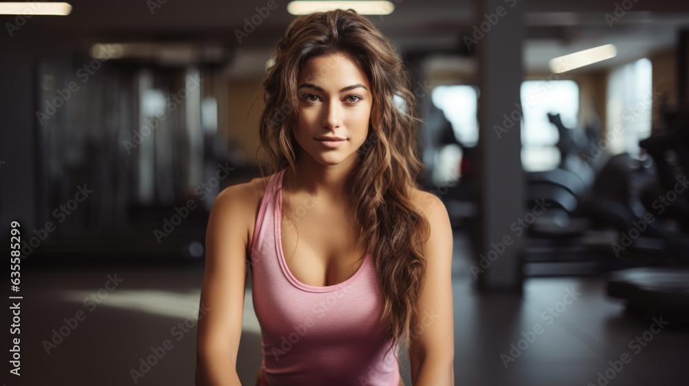 portrait of a woman in a gym