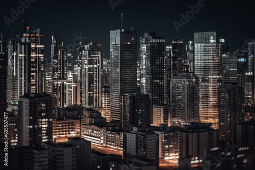 Modern cityscape on a blank backdrop  depicting urban lifestyle. Generative AI