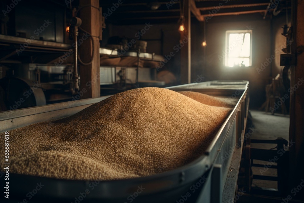 Inside a cereal mill. Generative AI
