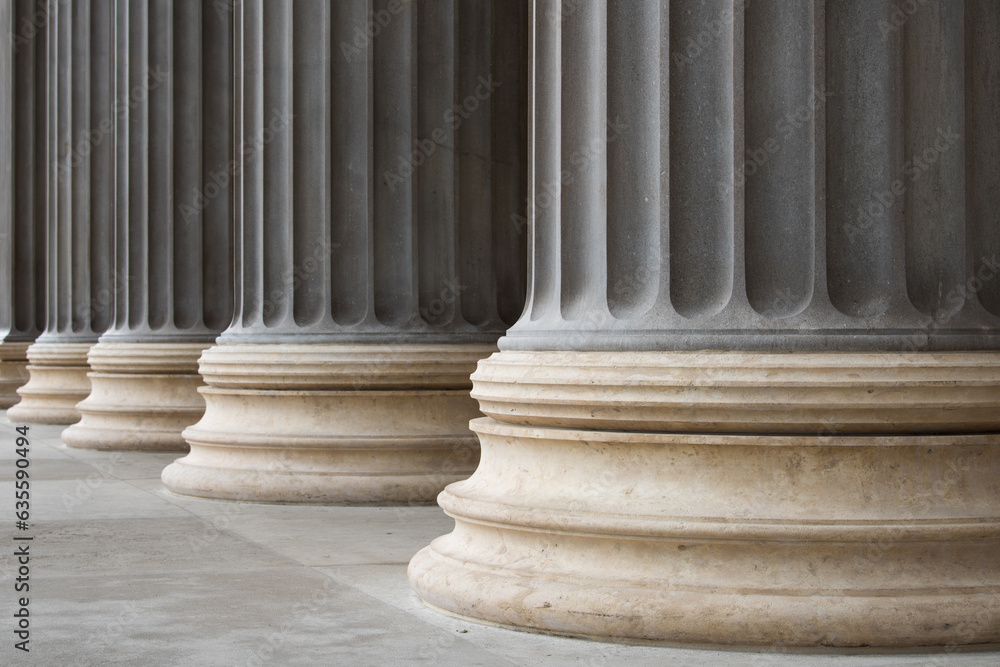 Colonnade of Ionic order columns in Vienna, Austria. Close up. Colonnade of Ionic order columns in Vienna, Austria. Close up.