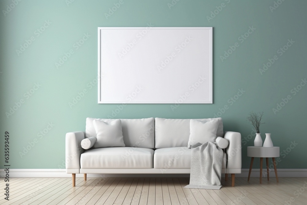 wall / modern living room with mockup frame wall / modern living room with mockup frame