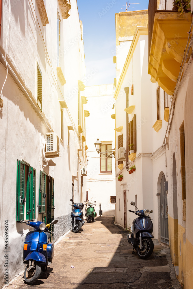 Typical bright narrow street in Southern Italy