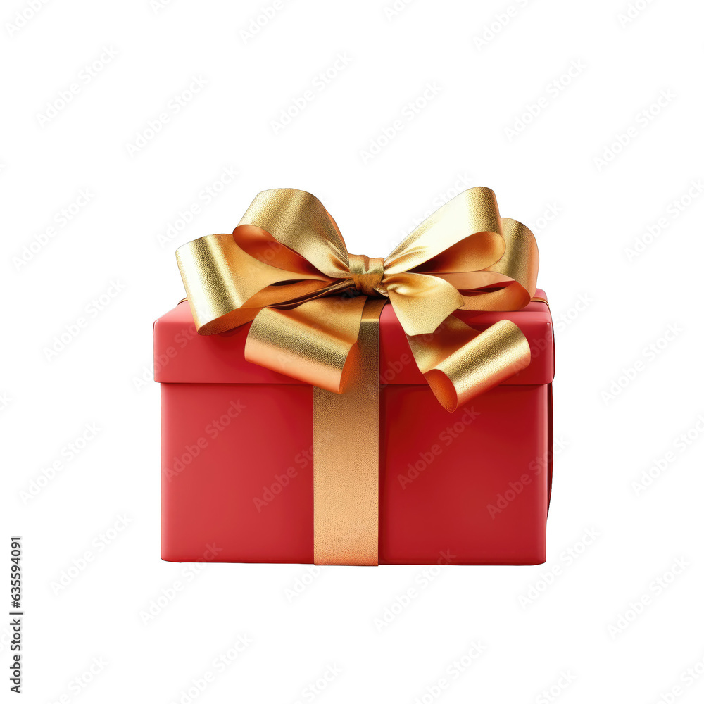 transparent background with gold bow isolated red gift box Christmas theme transparent background with gold bow isolated red gift box Christmas theme
