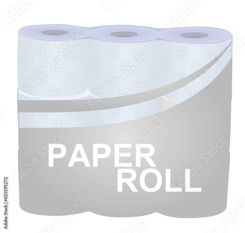 Toilete paper rolls package. vector