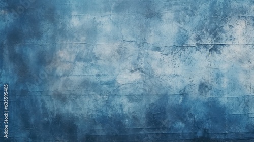 Toned painted old concrete wall with plaster. Dark blue vintage texture background with space for design. Close-up. Rough brush strokes. Grungy  grainy  uneven surface.