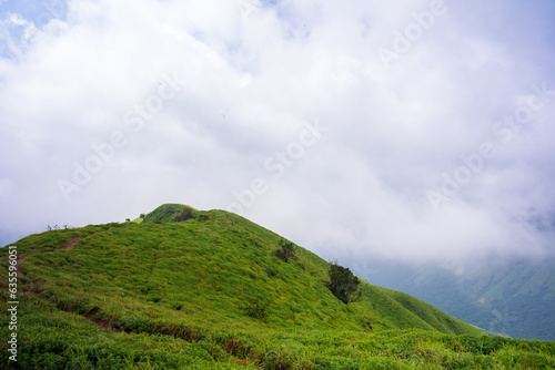 View of Devaramane hills Chikamagalore India. 