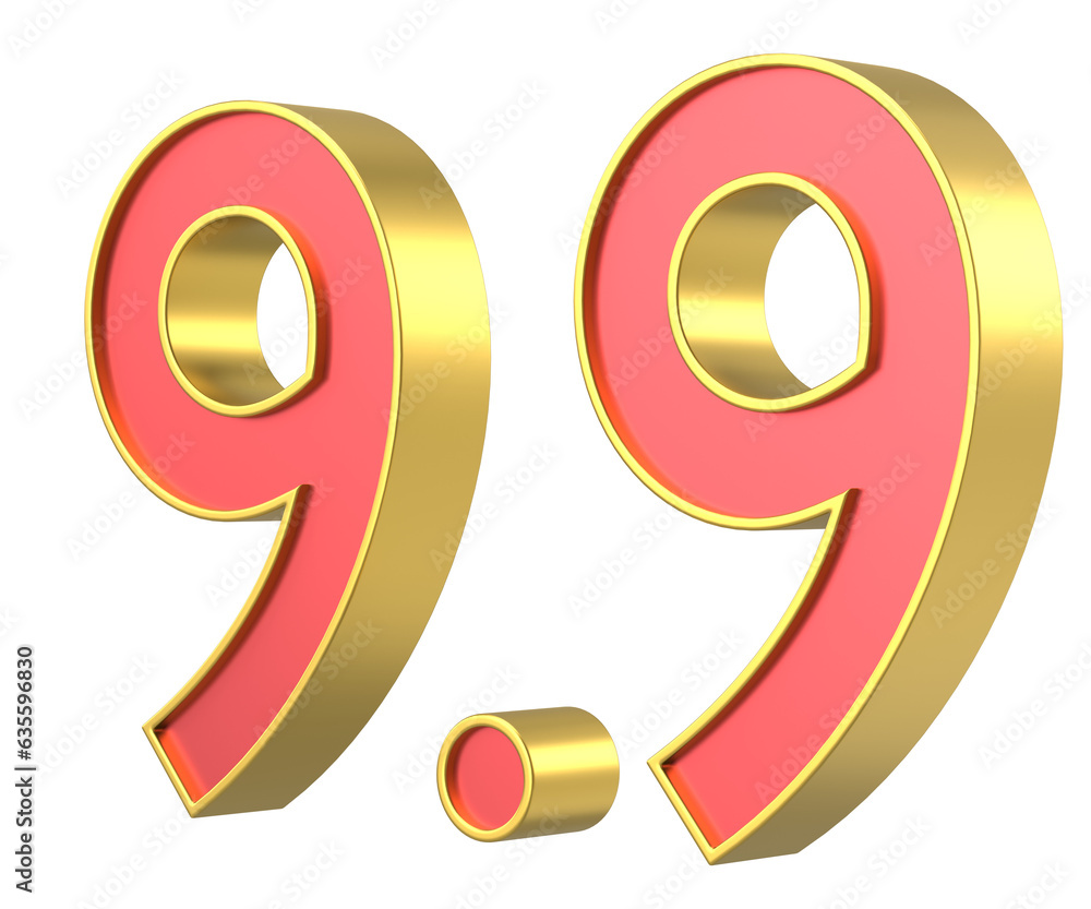 Obraz premium 9.9 sale. September sale. 3D illustration.