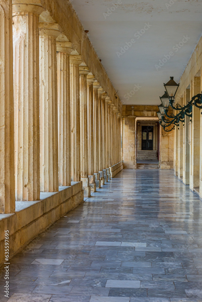 Morning view of Museum of Asian Art in Corfu Town, Corfu, Greece Morning view of Museum of Asian Art in Corfu Town, Corfu, Greece