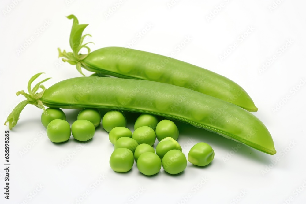 Fresh green peas in pod isolated on white background Fresh green peas in pod isolated on white background