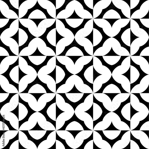 Seamless pattern with geometric motifs in black and white. Vector illustration.